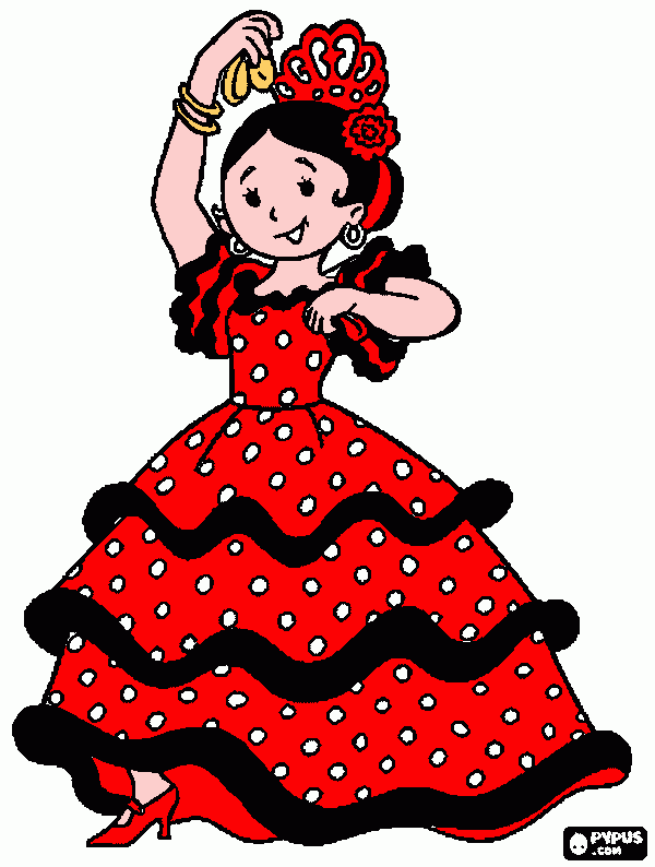 flamenco dancer coloring page