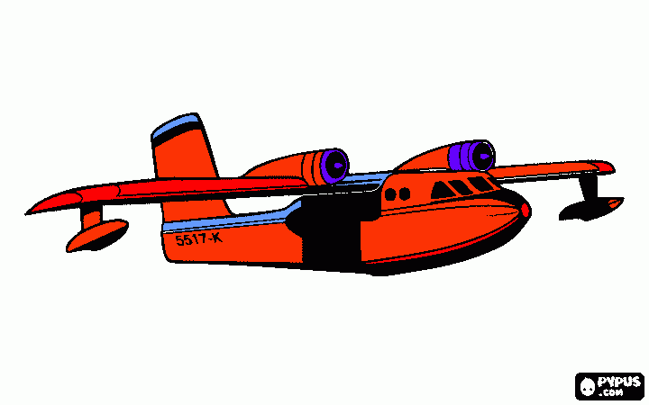 float plane coloring page