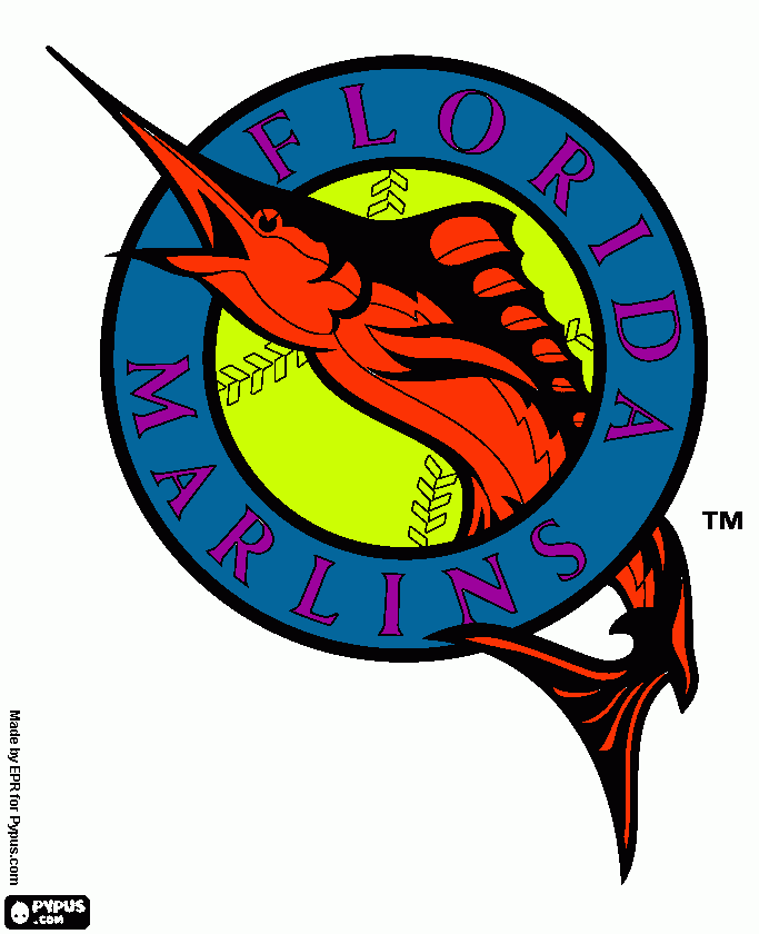 Florida Marlins logo coloring page
