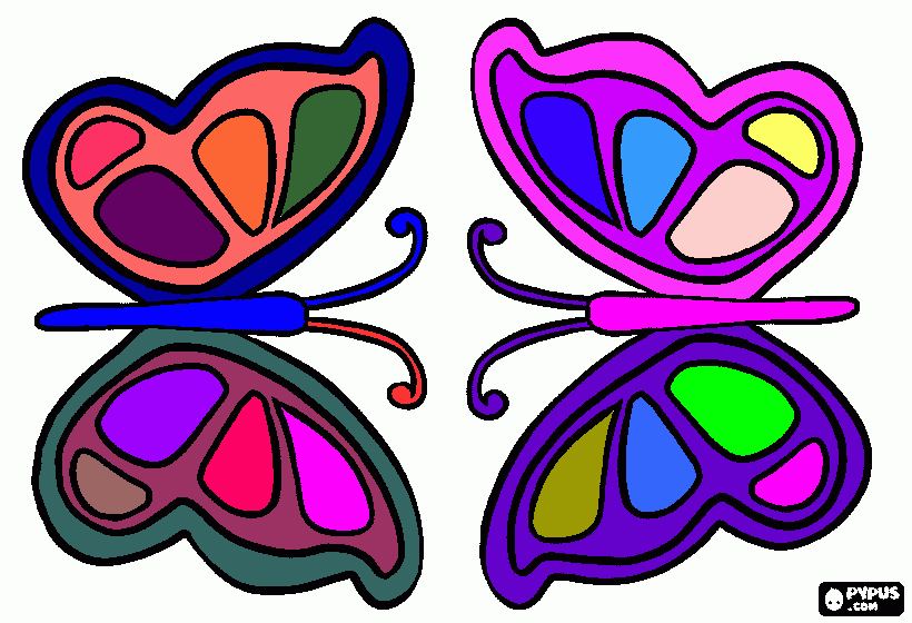 fluturi colorati coloring page