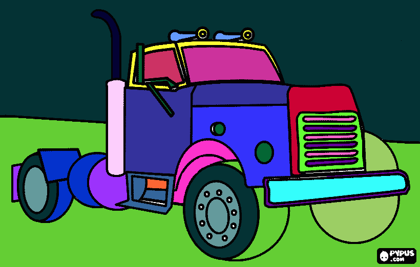 Front of a lorry coloring page