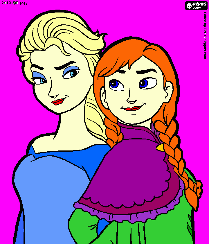 Frozen Princesses coloring page