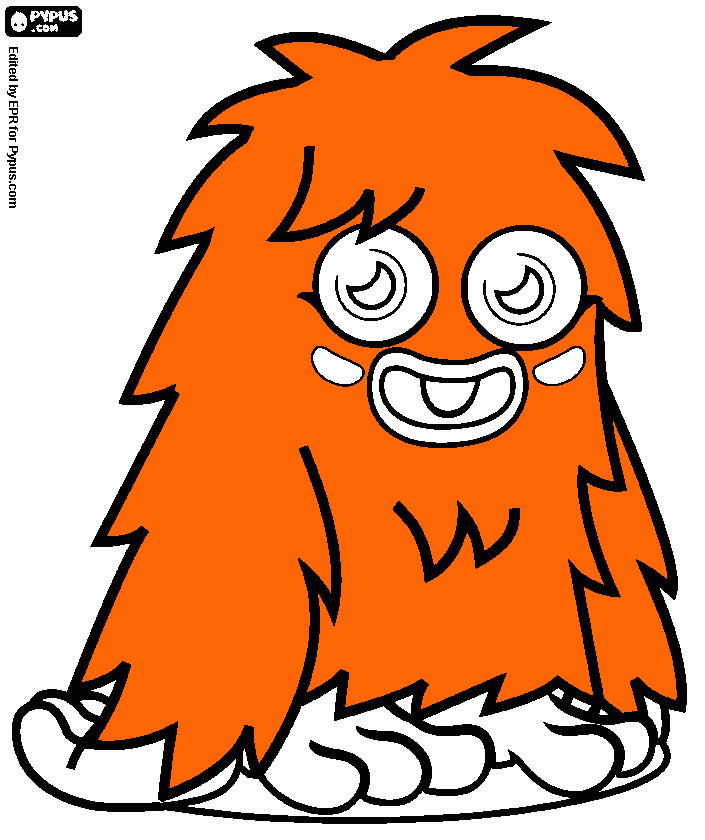 furry monster coloring page