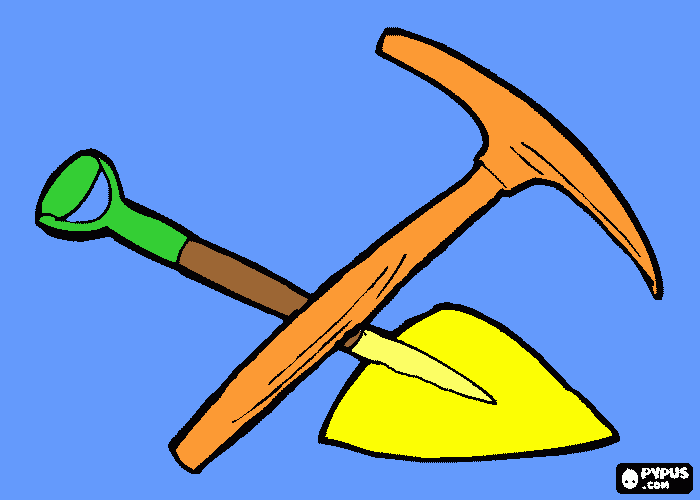 garden tools coloring page