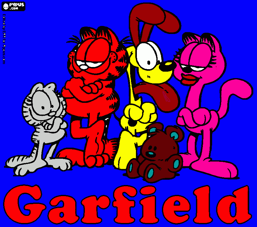 Garfield and friends coloring page
