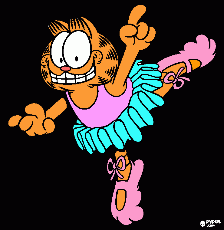 Garfield ballerine coloring page