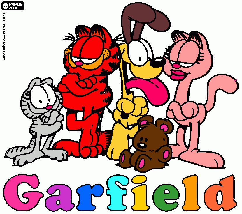 Garfields friends coloring page
