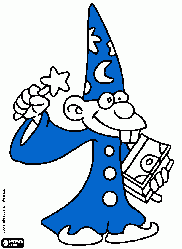 geeky wizard coloring page