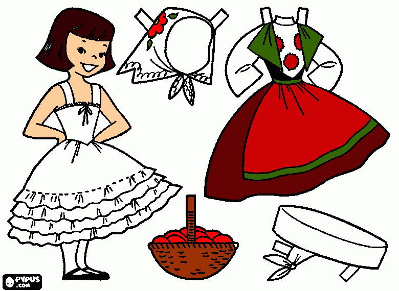 german doll coloring page