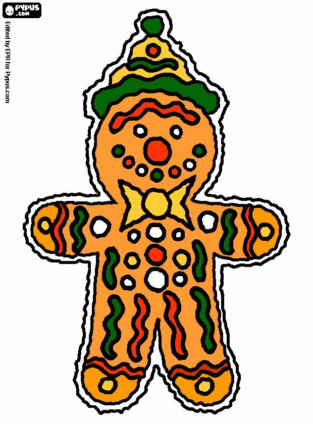 ginger bread man for fish game  coloring page