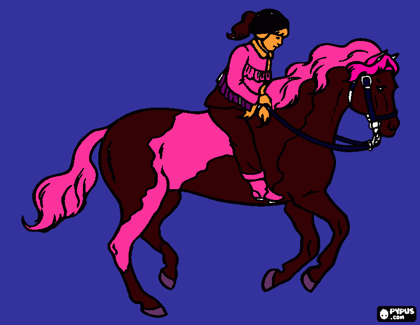 girl on horse coloring page