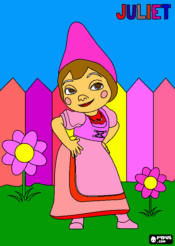 gnome juliet coloring page