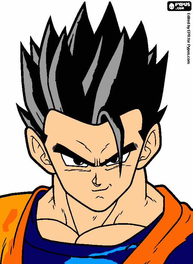 Gohan when he was cool coloring page
