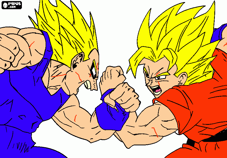 Goku and Vegeta coloring page