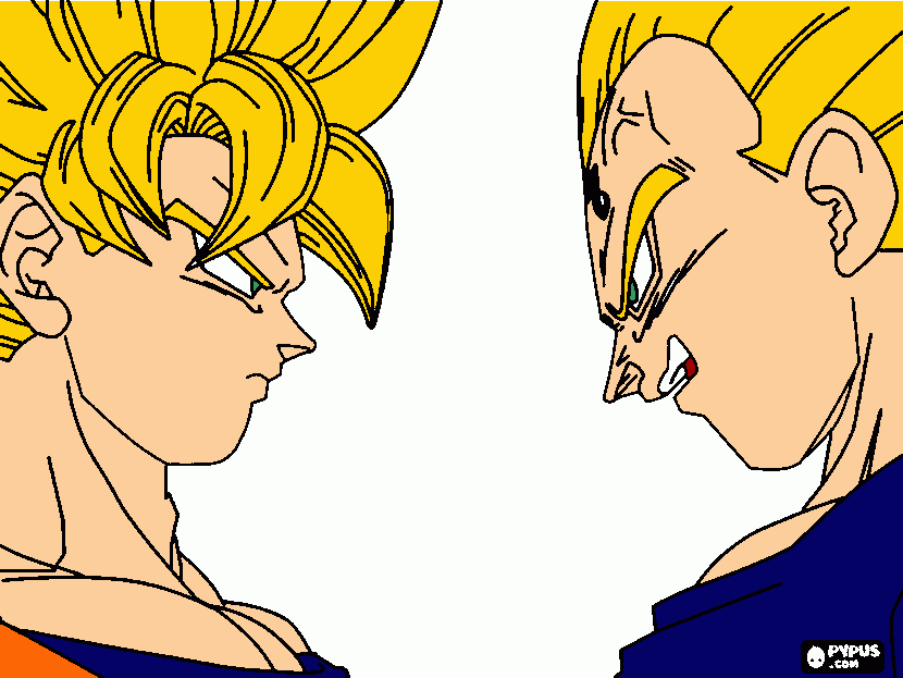 Goku vs Vegeta coloring page