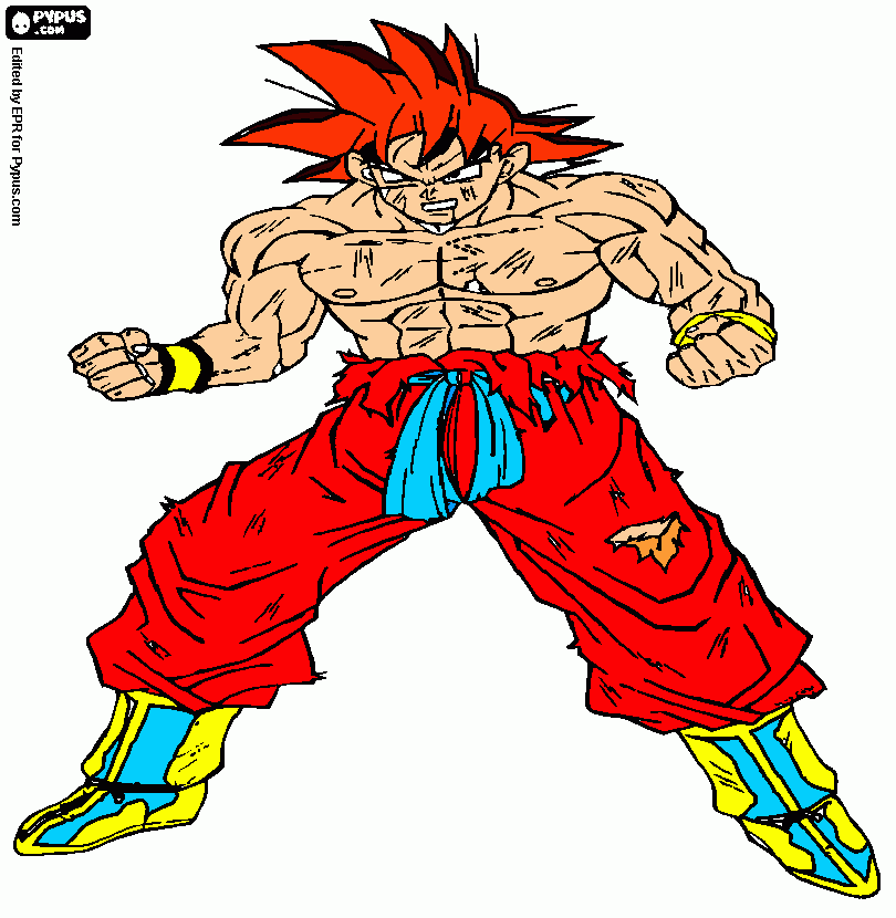 Goku wounded during a battle for a dragonball Z coloring pa coloring page