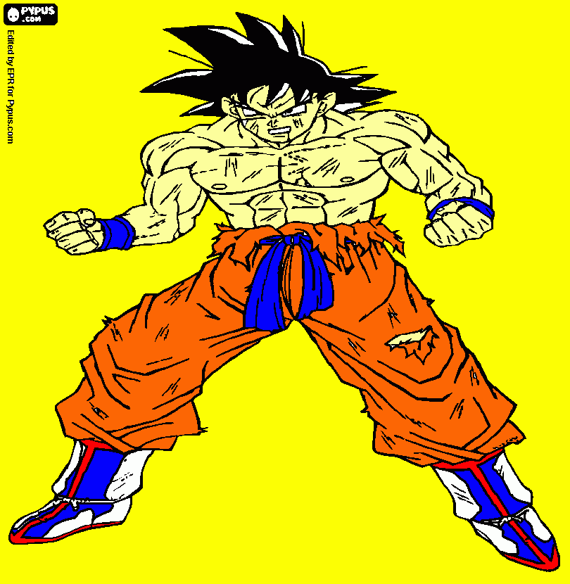 Goku wounded coloring page