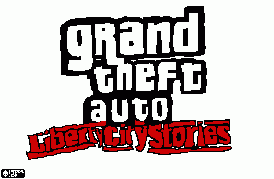 Grand Theft Auto Liberty City Stories Logo coloring page