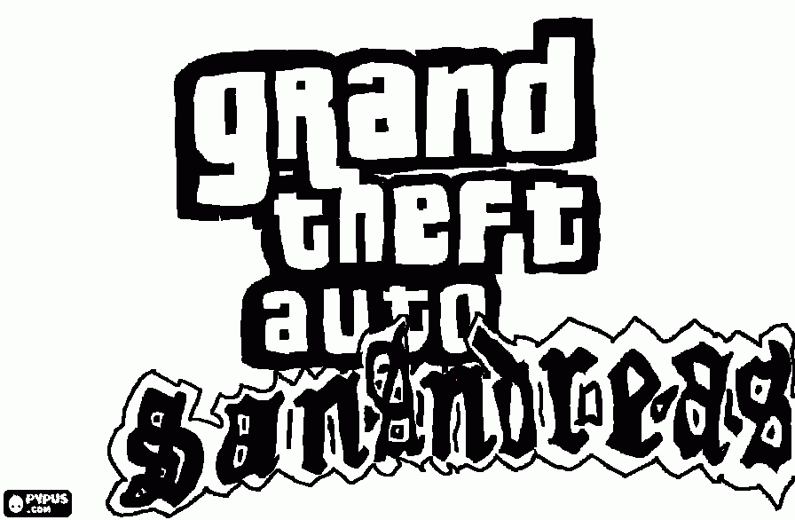 Grand Theft Auto San Andreas Logo coloring page