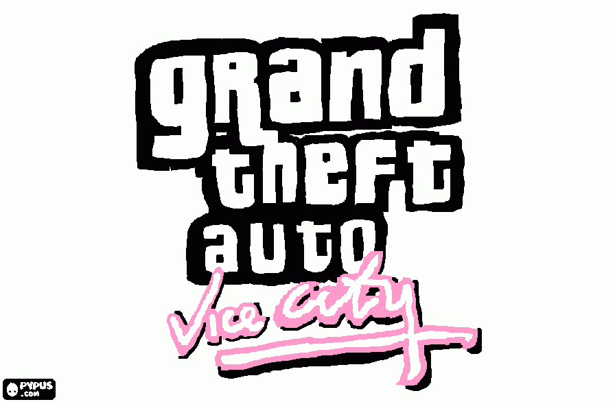 Grand Theft Auto Vice City Logo coloring page
