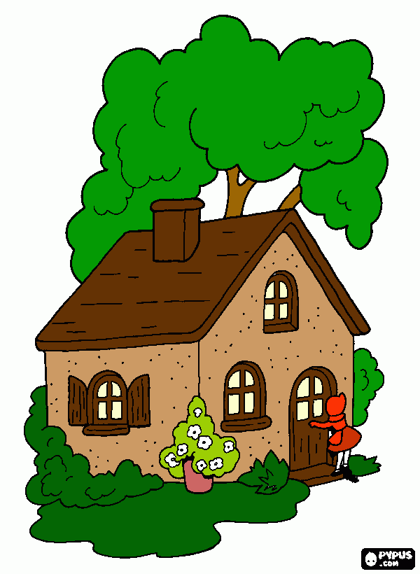 Grandma's house coloring page