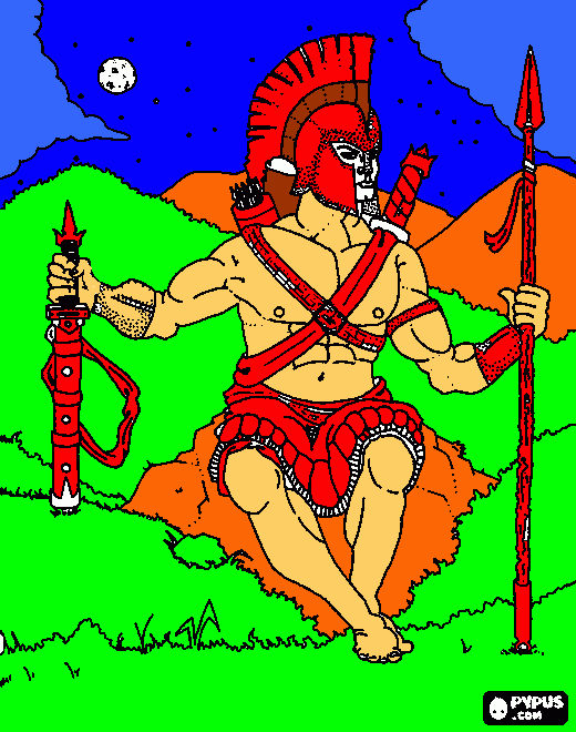 greek god drawing coloring page