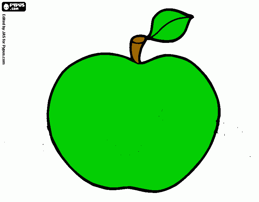 green apple coloring page