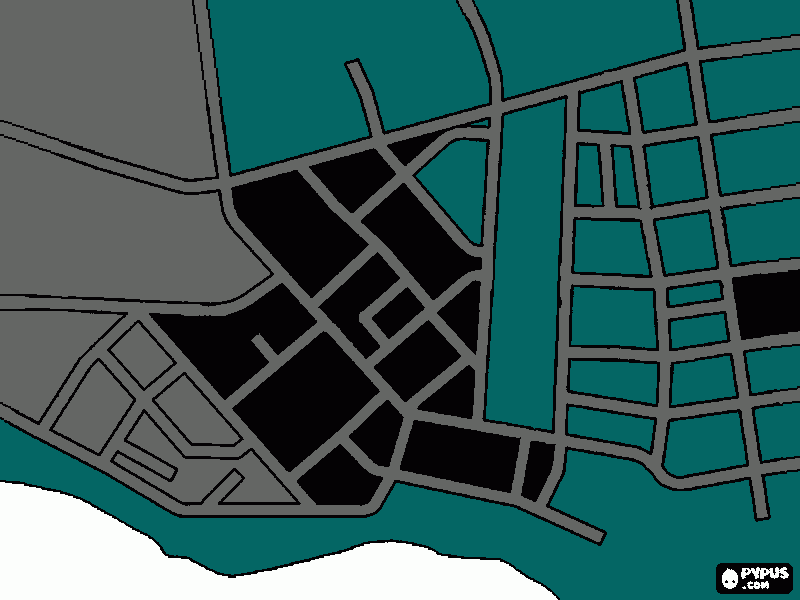 green city coloring page