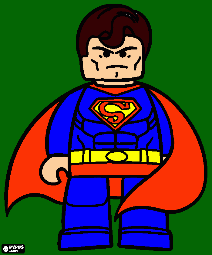 grumpy lego superman coloring page