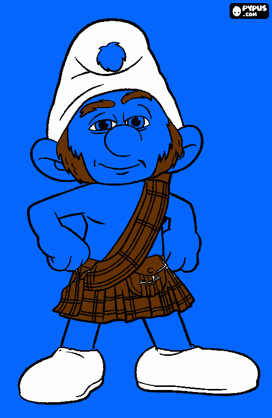 gutsy smurf coloring page