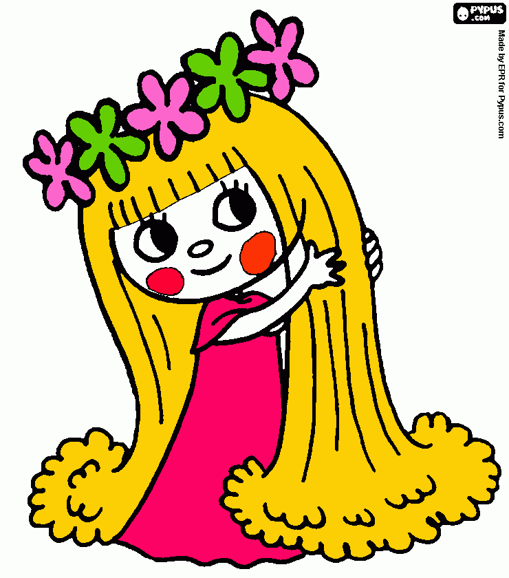 Hair colour princess coloring page