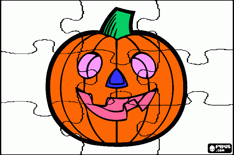 Halloween puzzle coloring page
