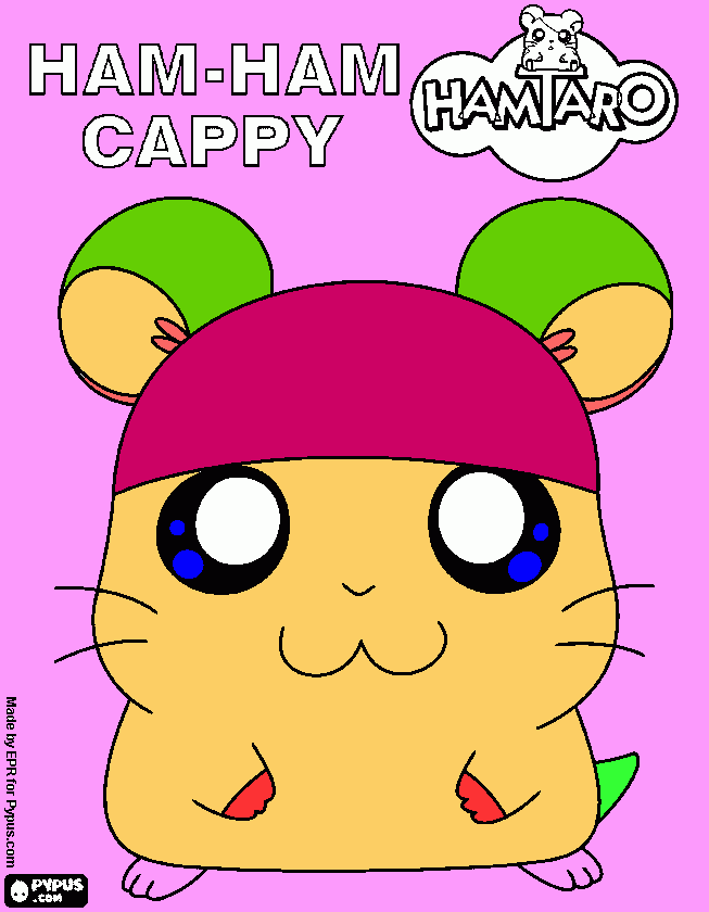 ham ham cappy coloring page