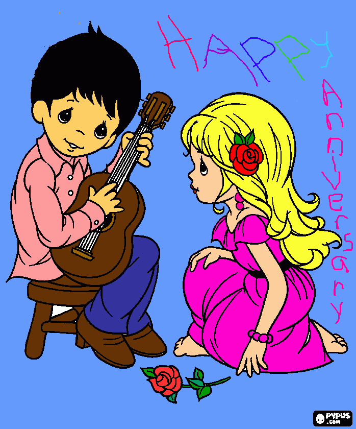 happy anniversary coloring page