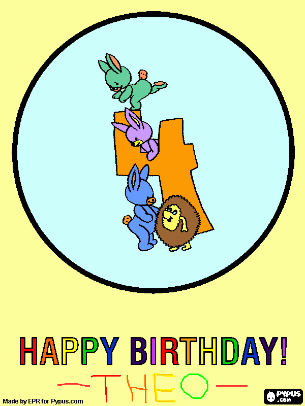 Happy Birthday Theo! coloring page