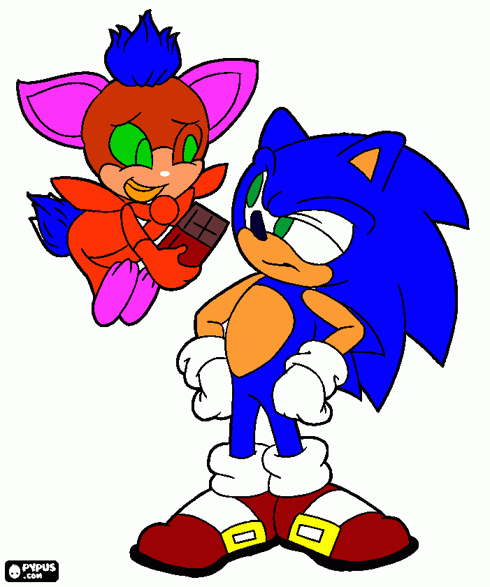 Happy Birthday with Sonic and Chip coloring page