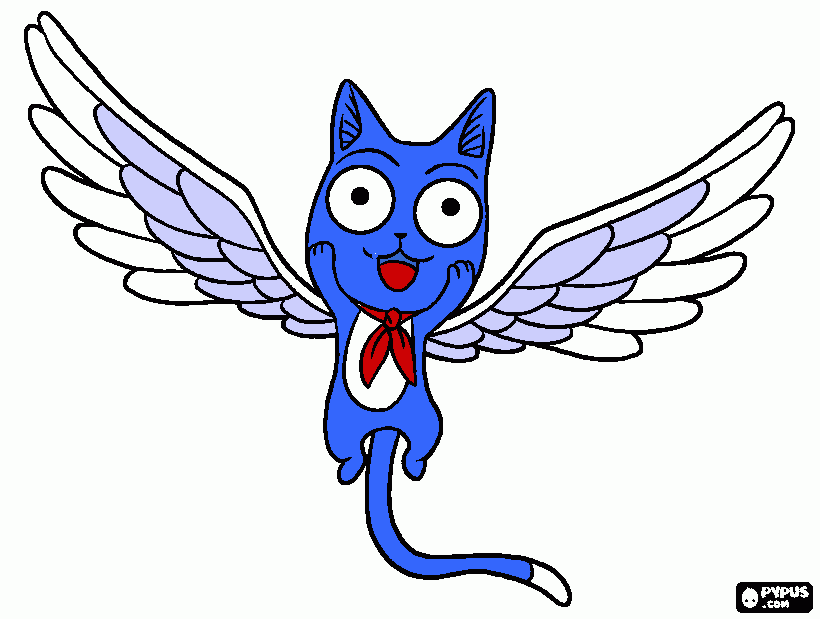 Happy from fairy tail coloring page