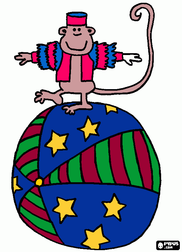 happy monkey coloring page