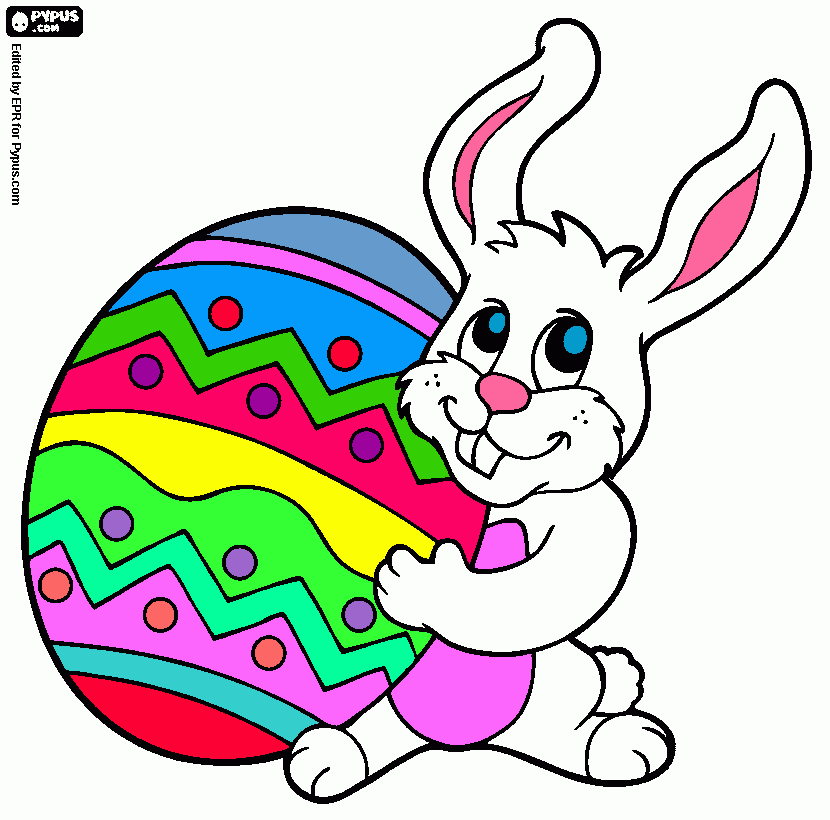 Happy Spring and Happy Easter coloring page