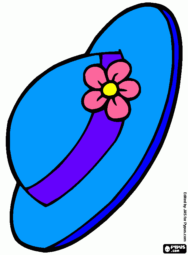 hat with a flower coloring page