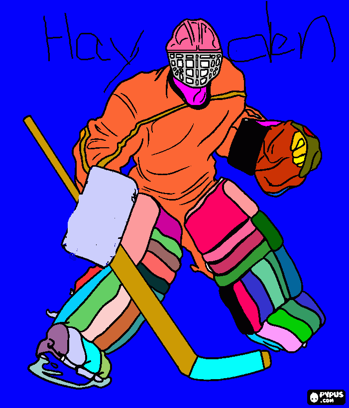 Hayden is a goalie coloring page