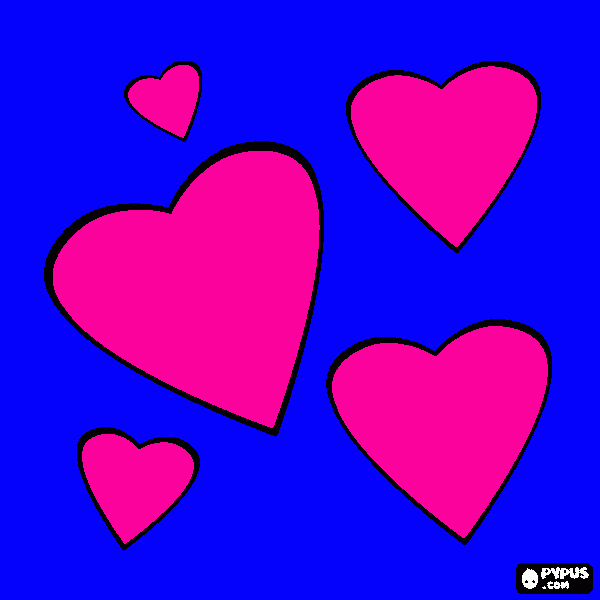 hearts coloring page