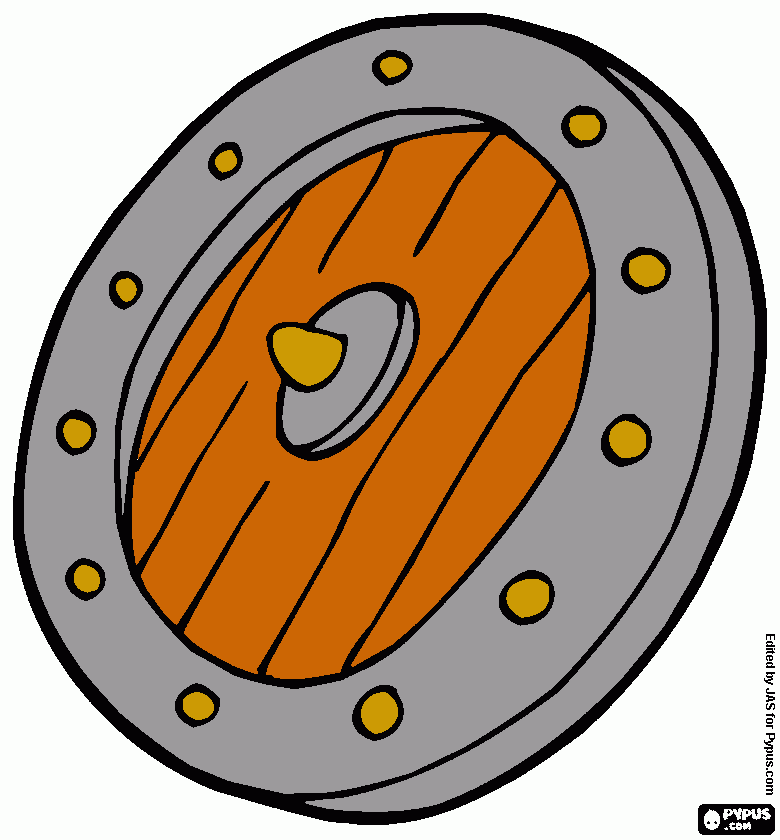 heavy Viking shield coloring page