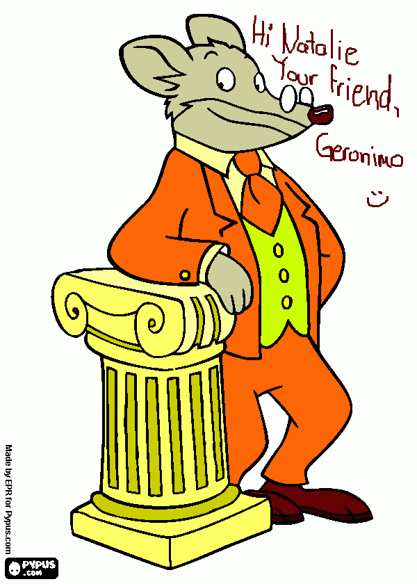 Hello from Geronimo coloring page