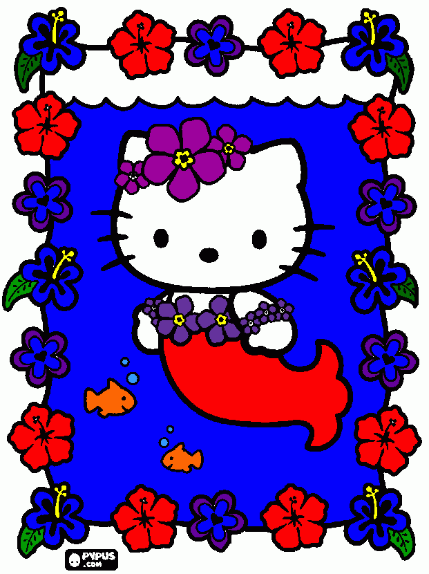 Advertisement hello kittymermaid coloring page