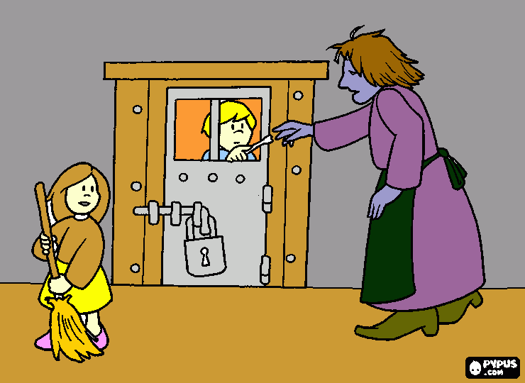 Hensel and Gretel coloring page