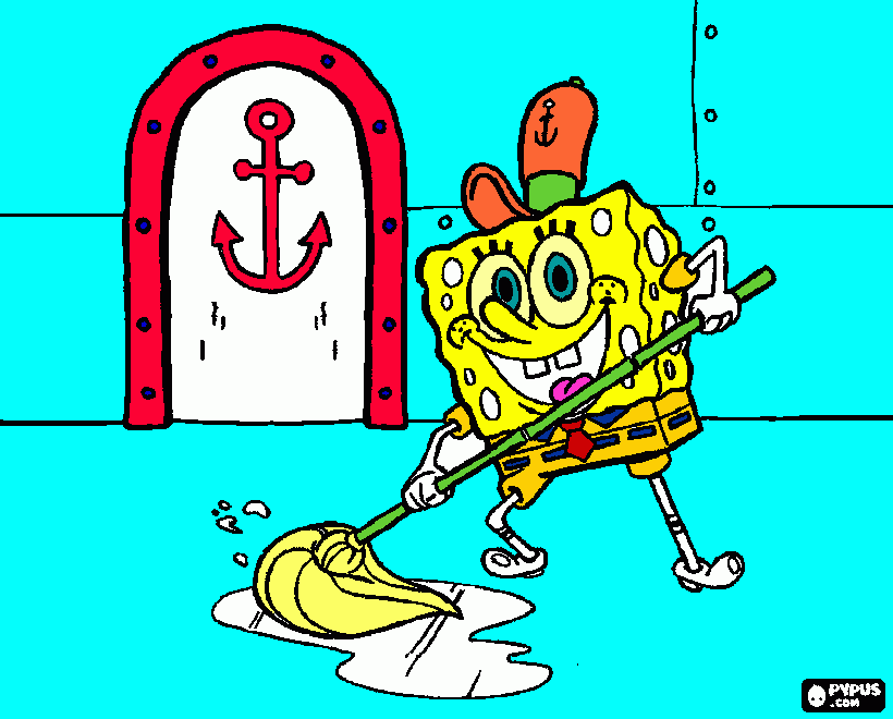 hi sponge bob coloring page