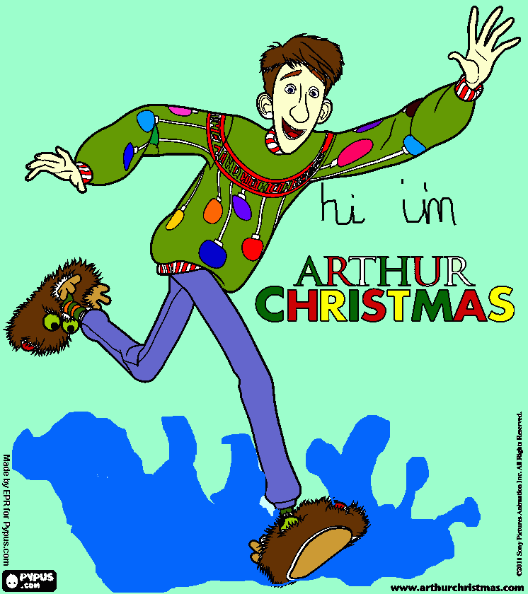 ho ho ho arthur christmas ! coloring page