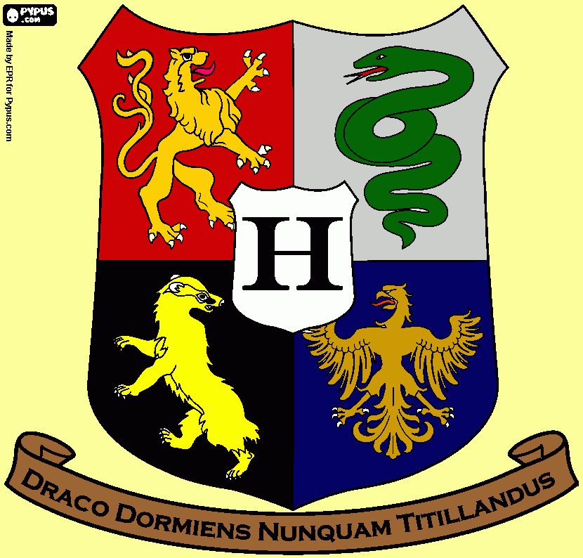 Hogwarts Coat of Arms coloring page