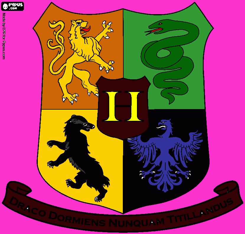 hogwarts shield coloring page